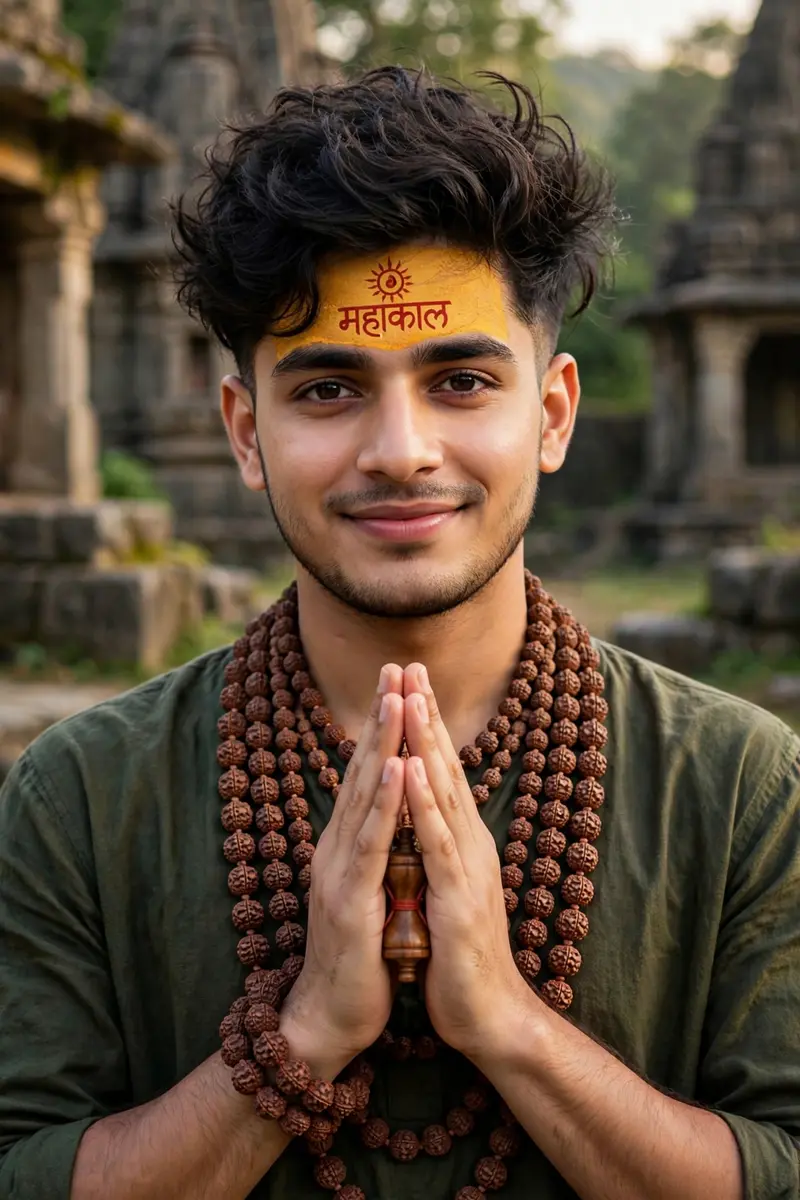 Wide-Angle Portrait of the Young Man