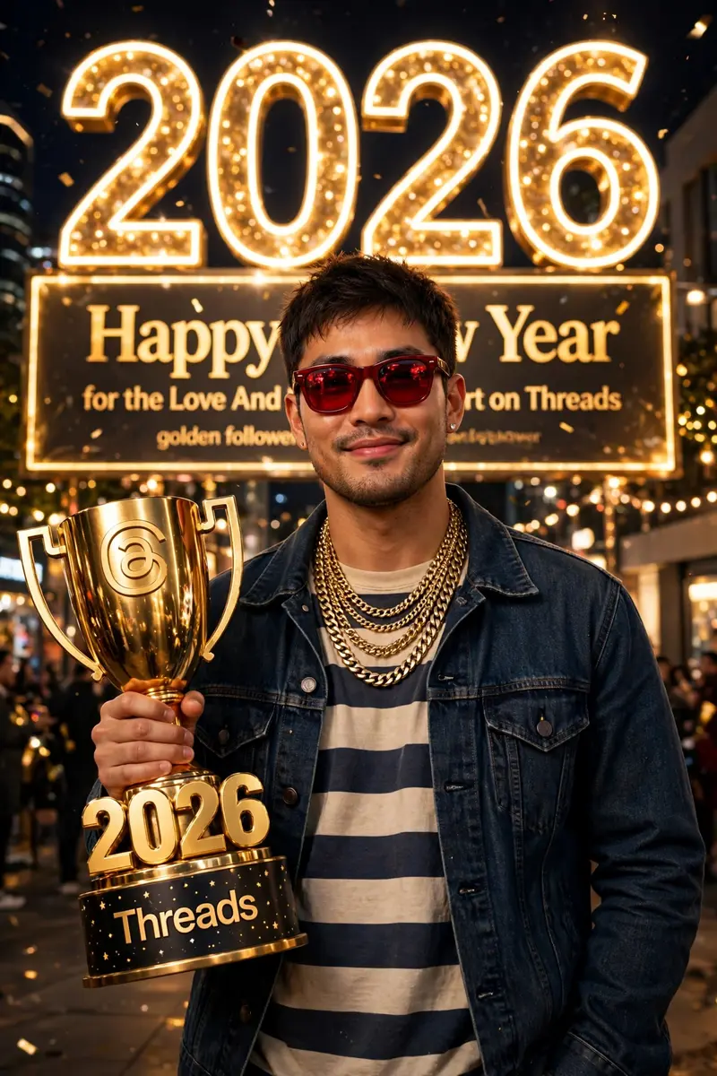 New Year Vintage Striped Shirt Portrait