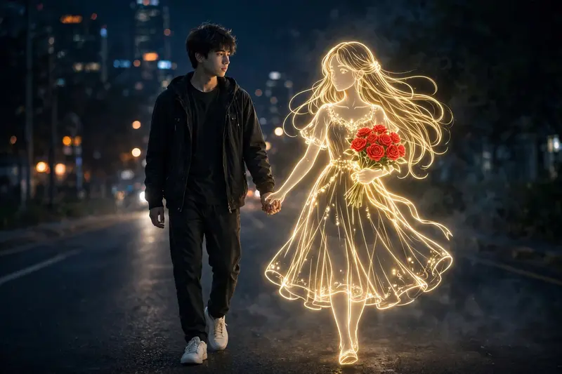 Outline Glowing Girlfriend