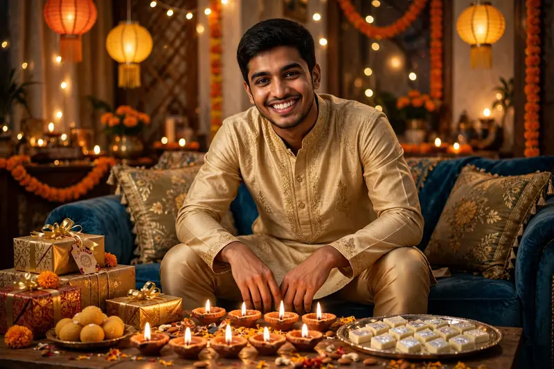 Diwali Indoor Couch Portrait