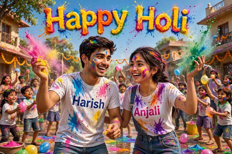 3D Holi Couple