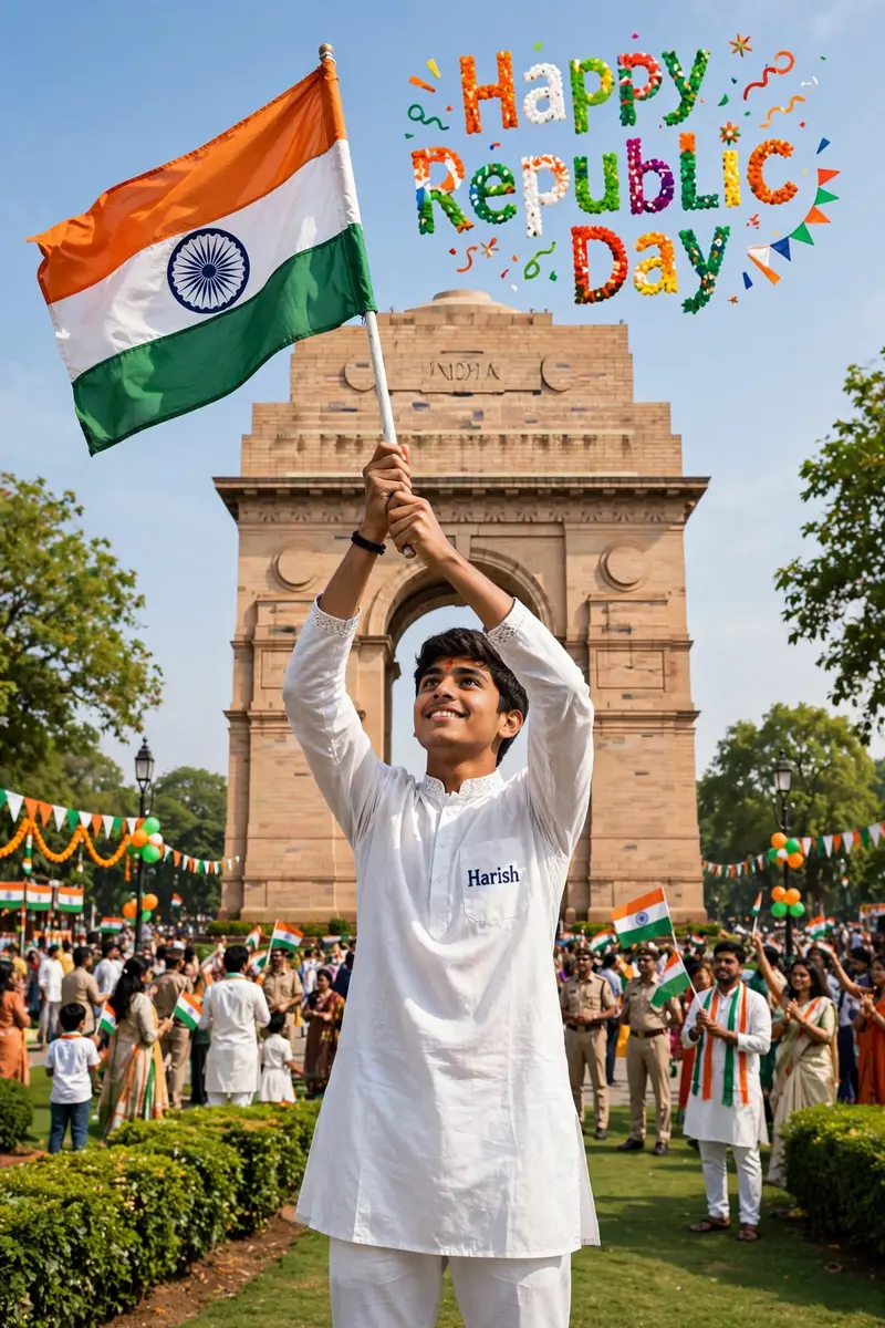 Republic Day Boy at India Gate