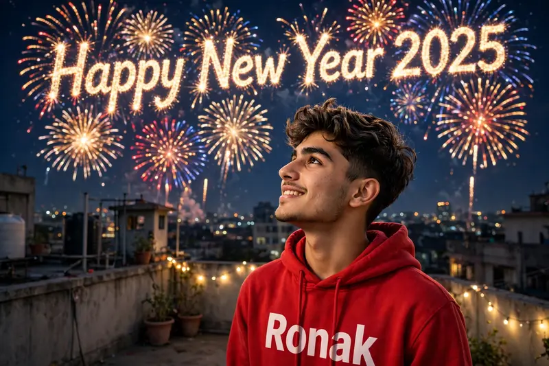 New Year Rooftop Fireworks