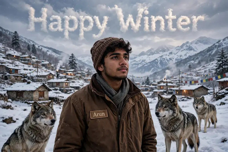 Emotional Photo with a Snowy Mountain