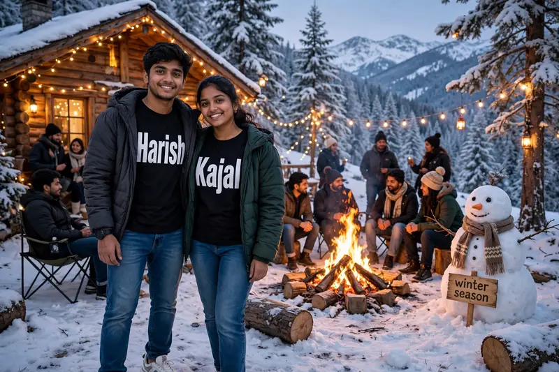 19-Year-Old Indian Couple Is on a Snowy Mountain