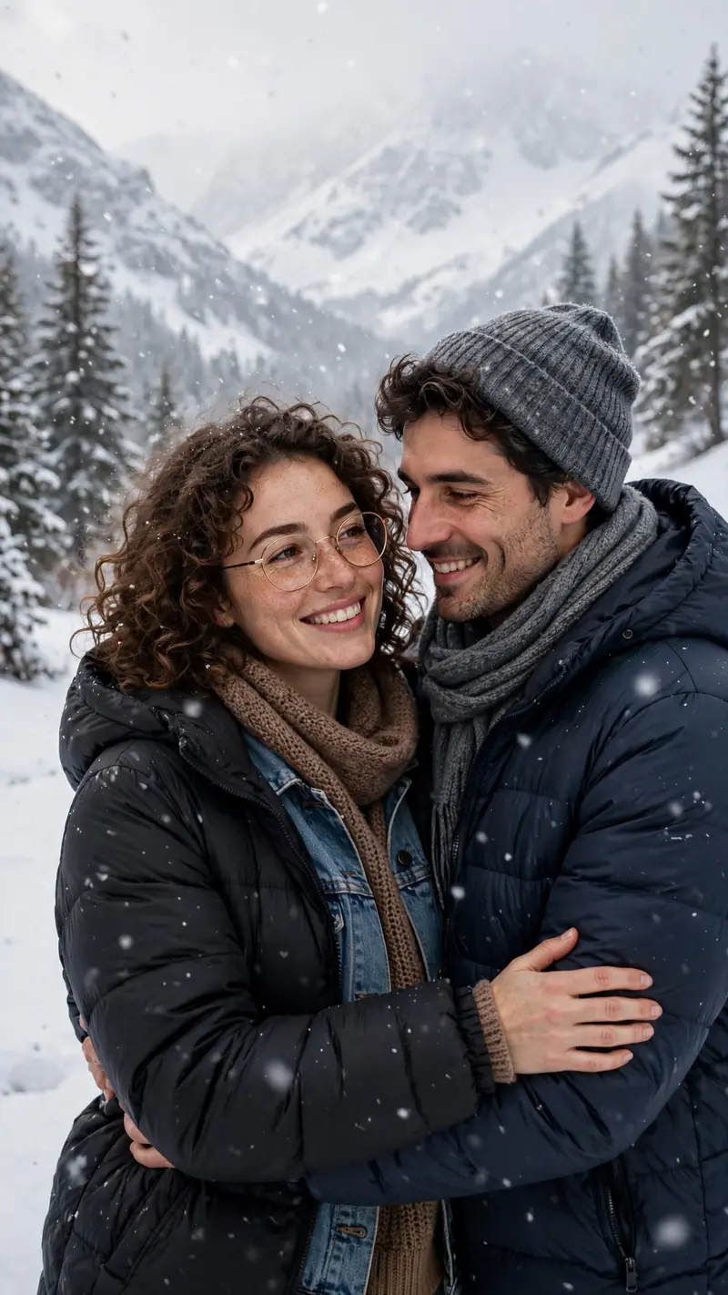 Snowy Mountain Embrace