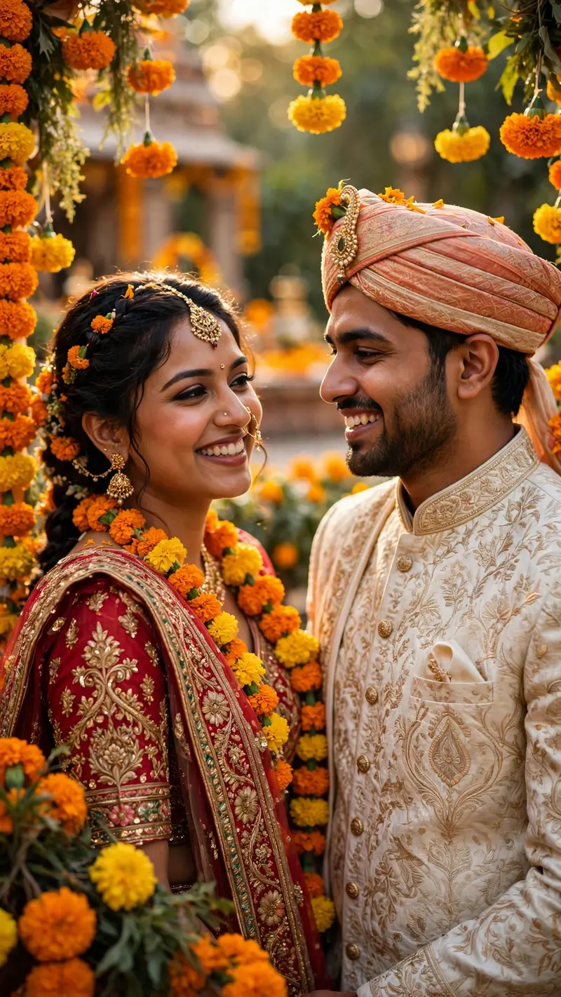 Marigold Wedding Celebration Portrait