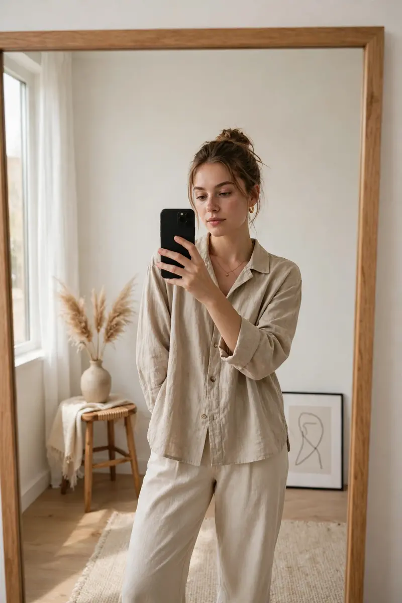 Aesthetic Mirror Selfie