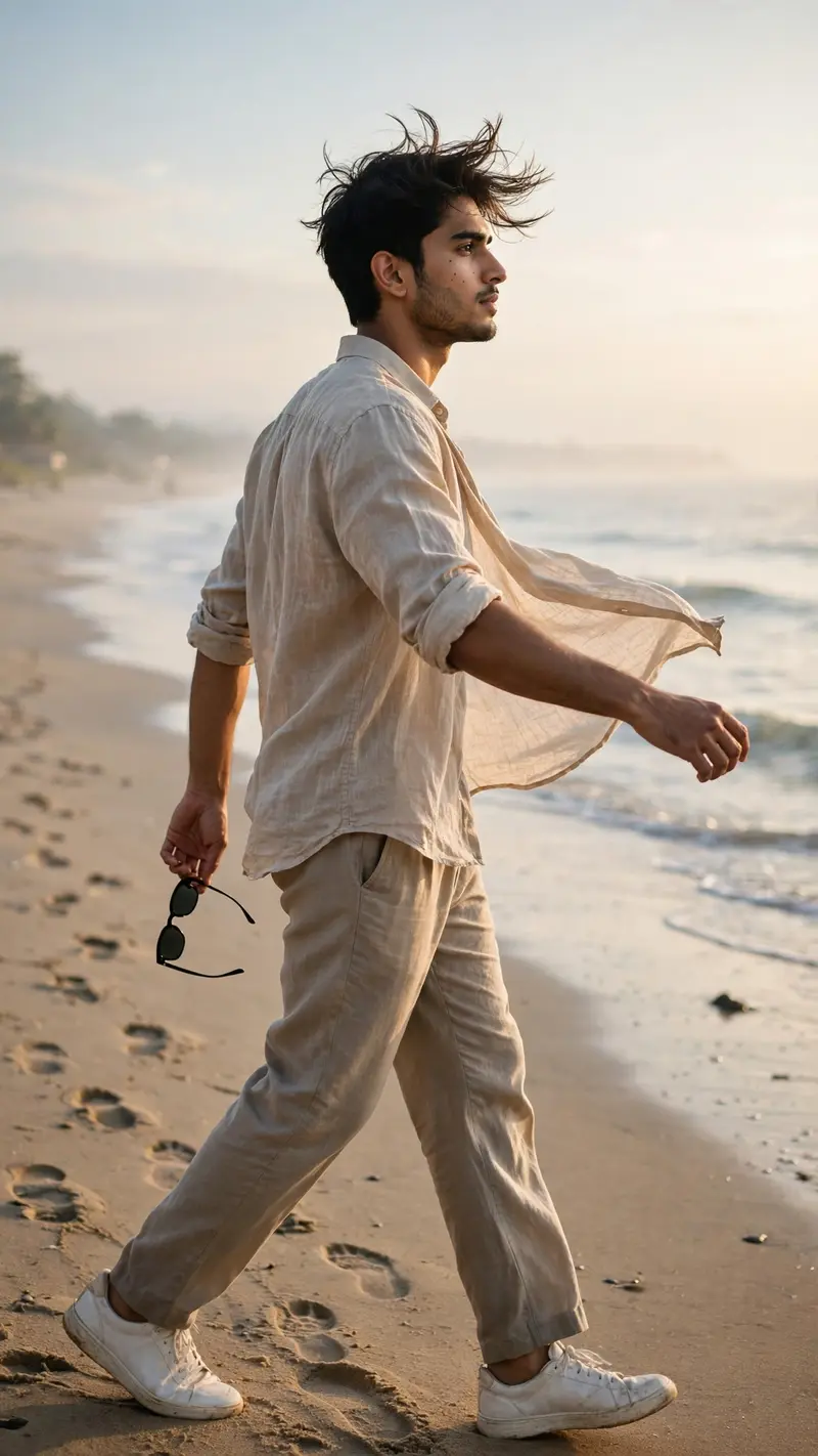 Beach Sunset AI Photo