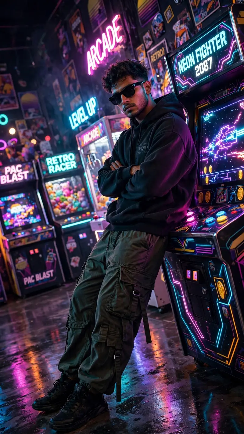 Neon Arcade Attitude Boy