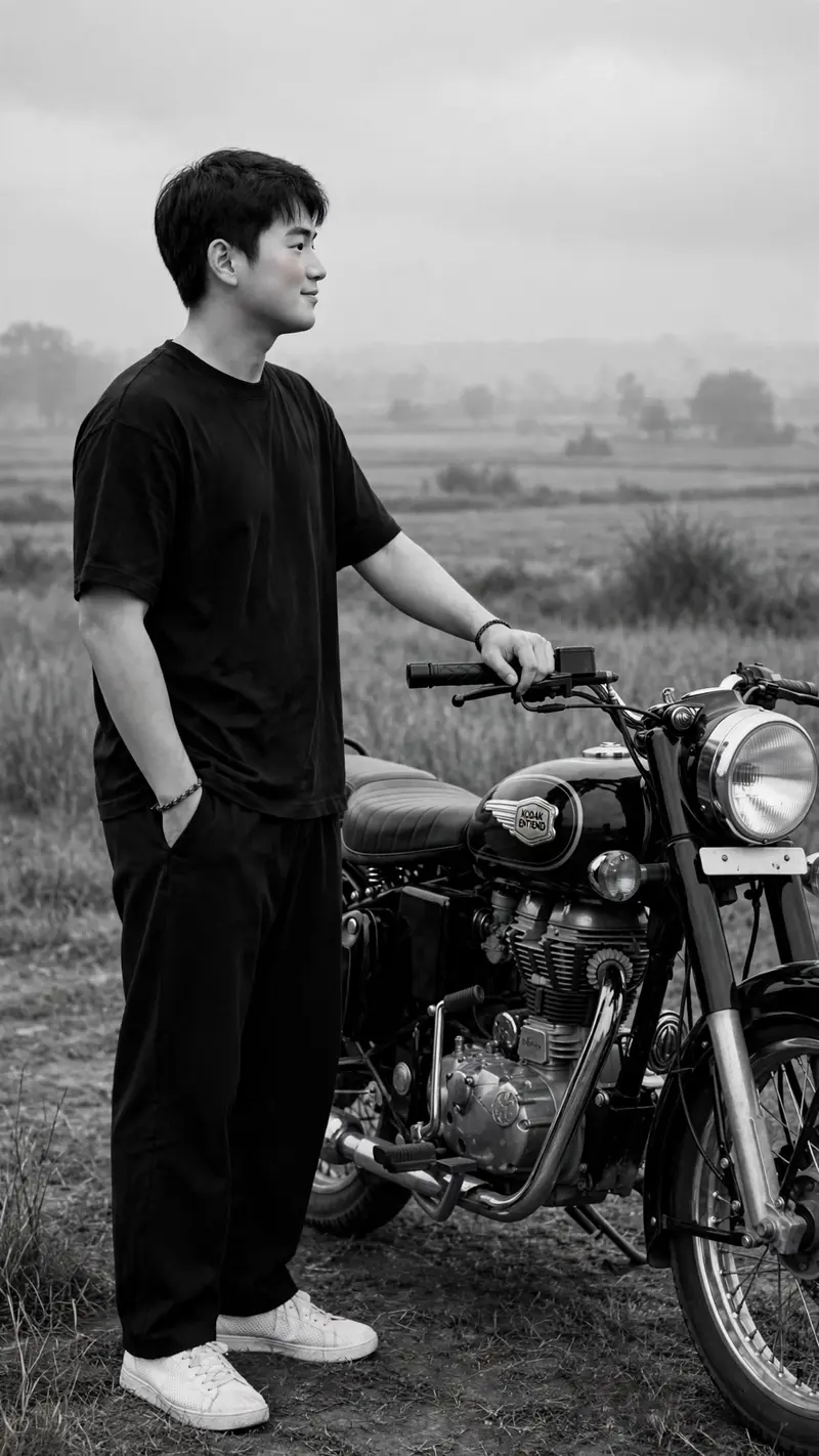 Royal Enfield Rural Side-Profile Portrait