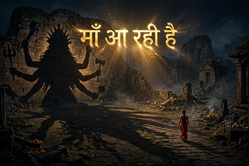 Kali Mata Text Reveal Video Prompt