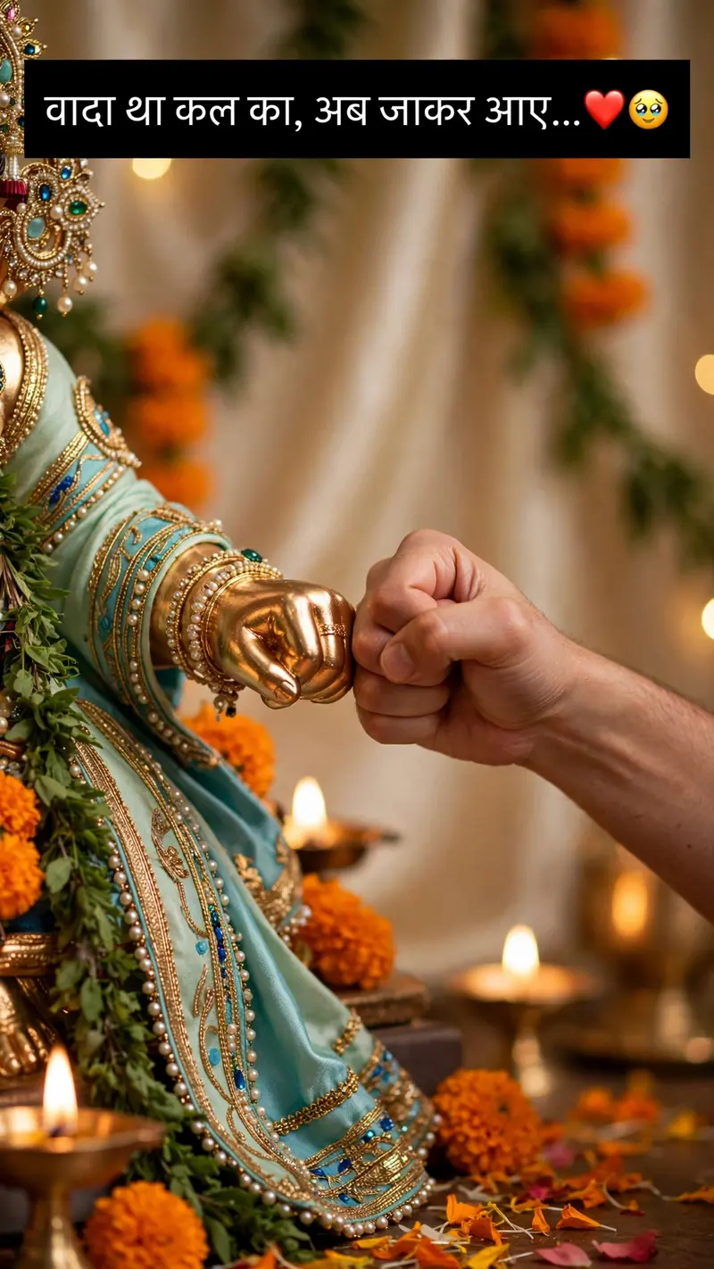 Ganesh Ji & Laddu Gopal Fist Bump Photo Prompt