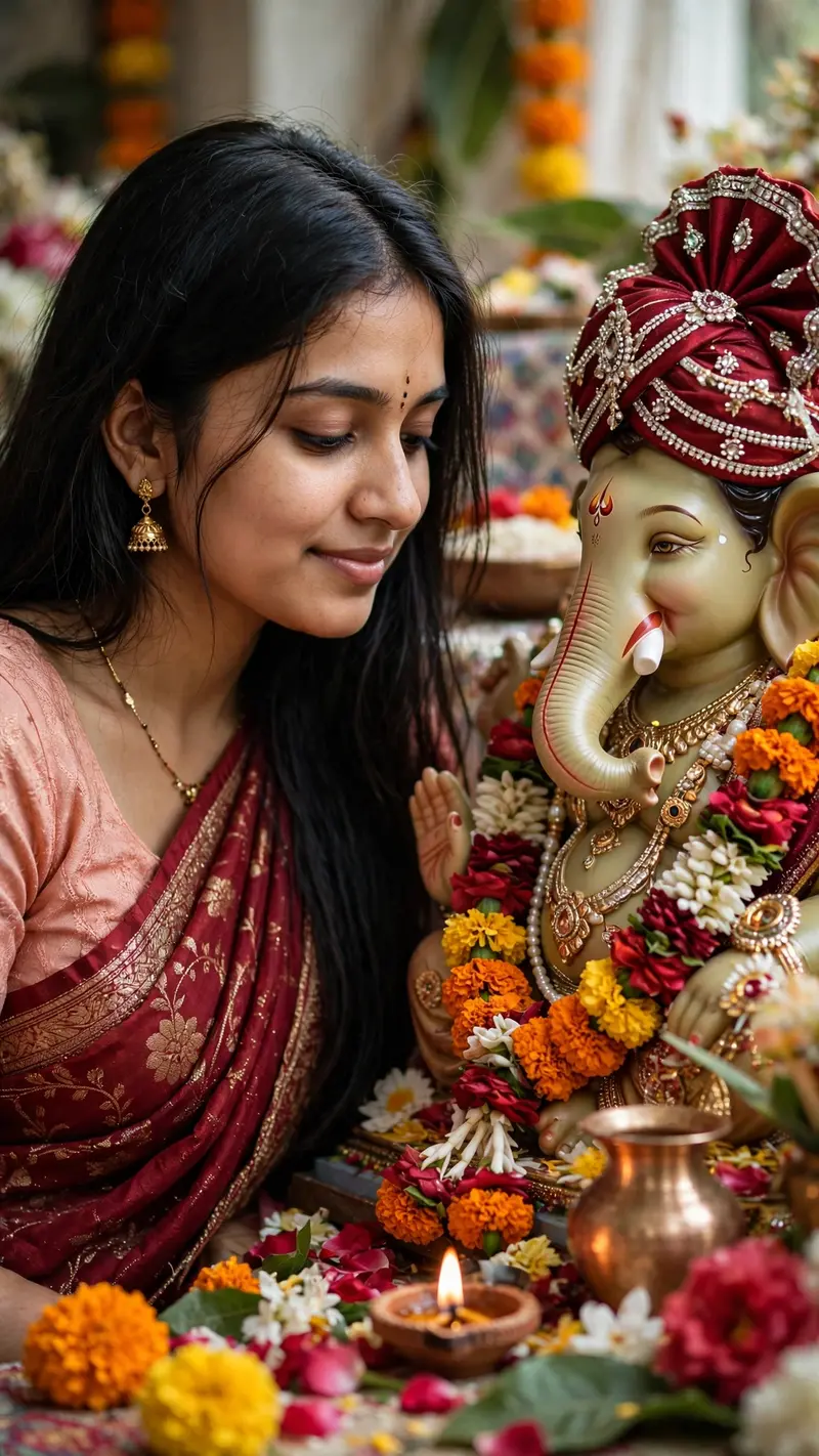 Ganesh Ji Puja Portrait Prompt