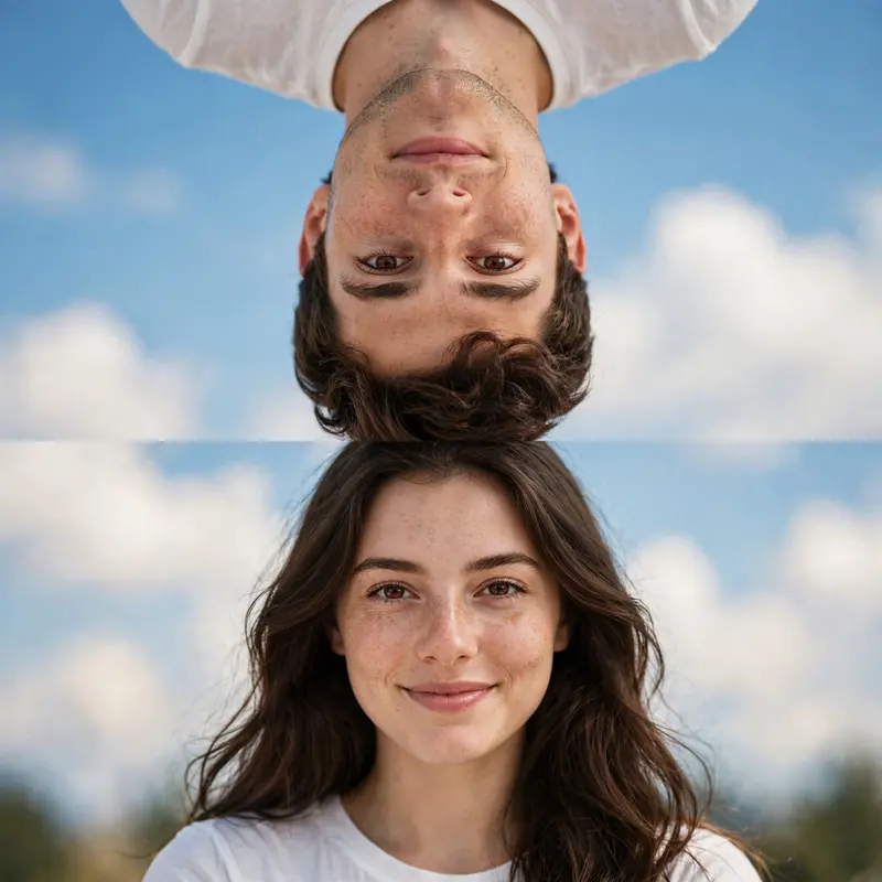 Cloudy Sunlight Long-Distance Couple Portrait