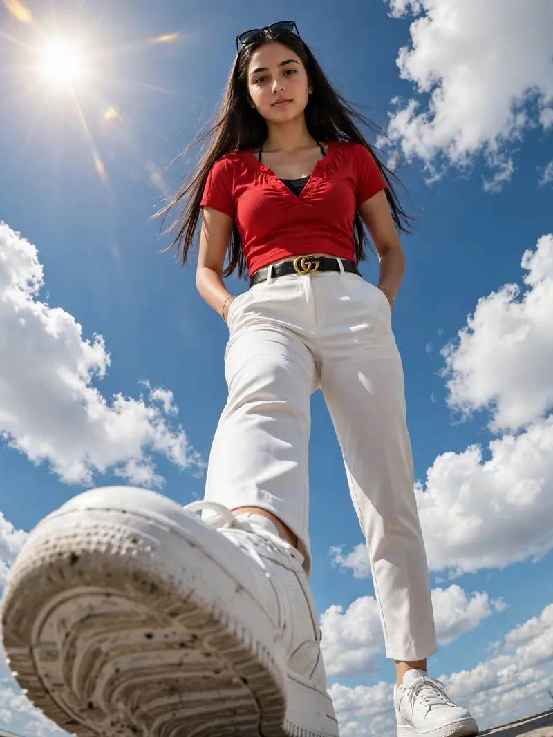 Cloudy Sunlight Low-Angle Portrait
