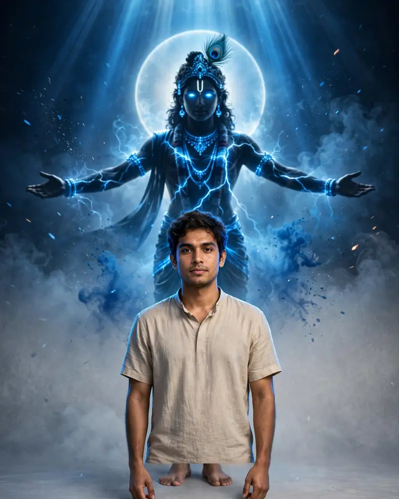 Lord Krishna Cinematic Portrait Prompt