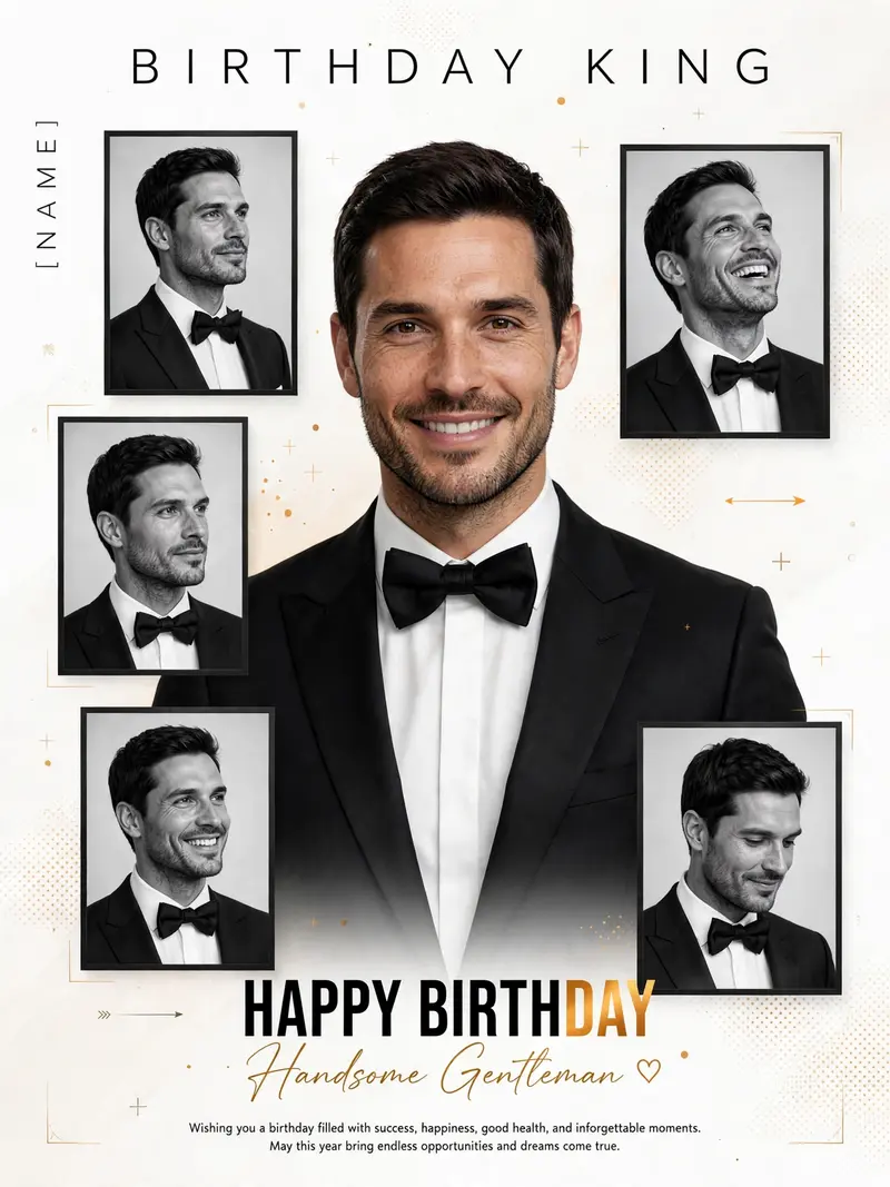 Minimalist Birthday Poster Photo Prompt