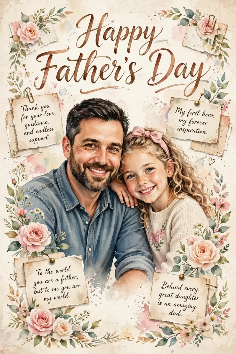 Father's Day Watercolor Poster Prompt