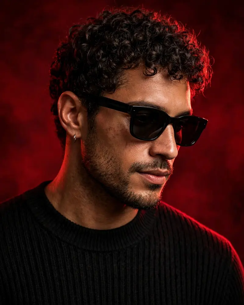 Luxury Red Background Portrait Prompt