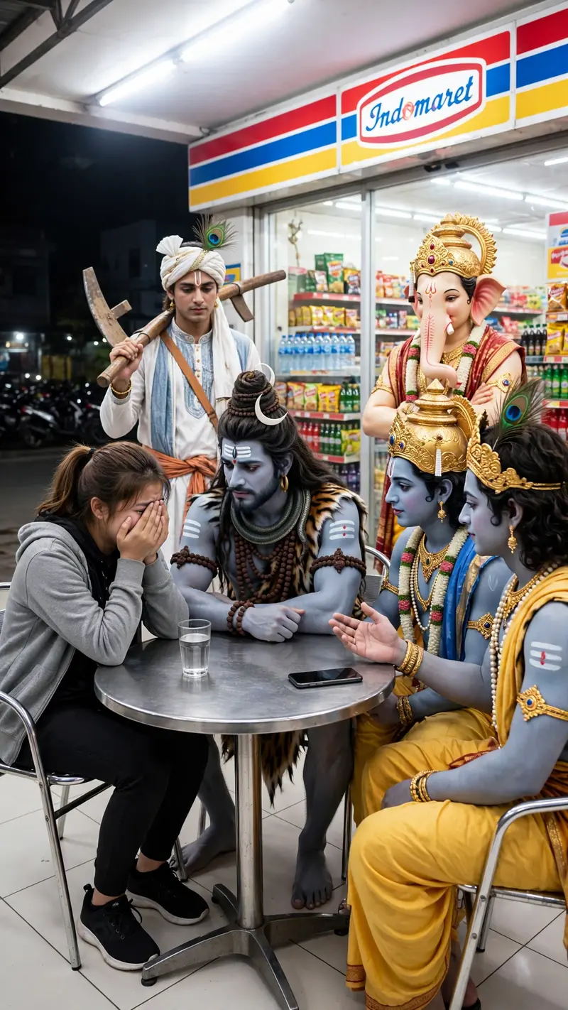 Indian Gods At Minimarket Meme Photo Prompt