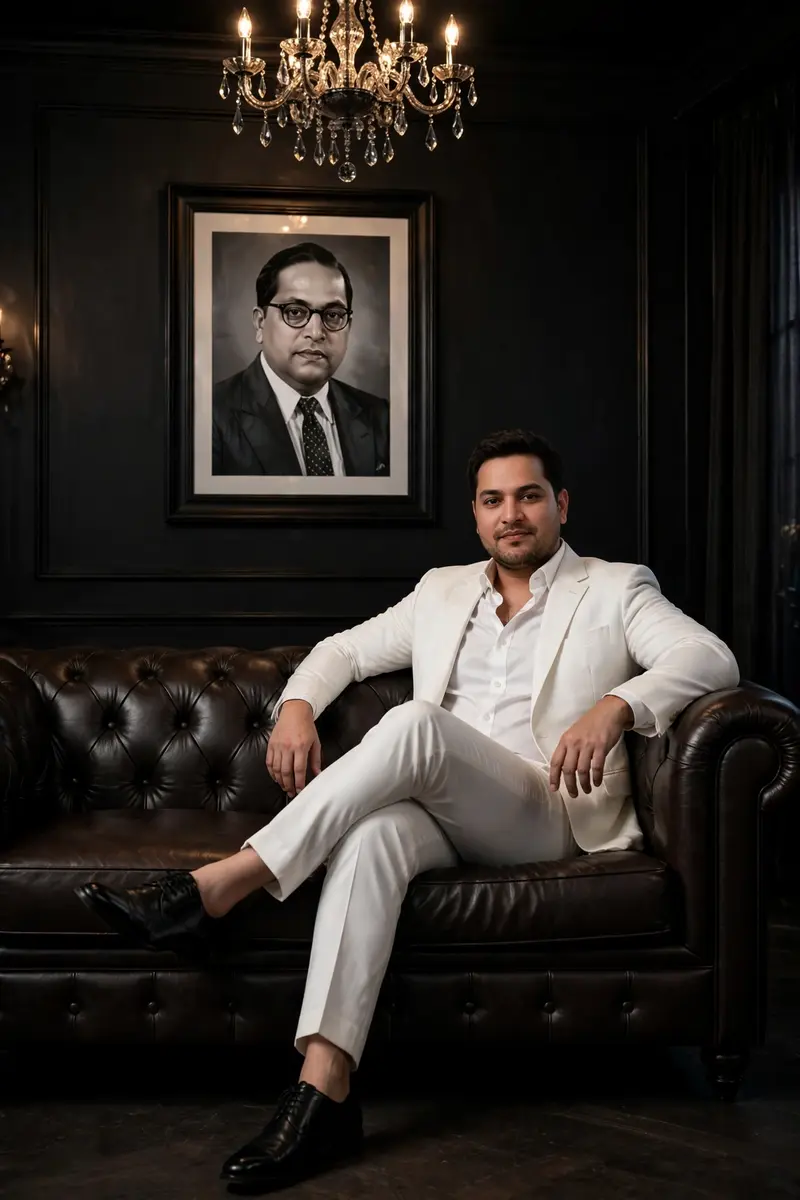 Ambedkar Jayanti Leather Sofa Portrait