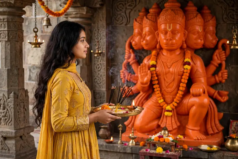 Hanuman Jayanti Puja Thali Portrait