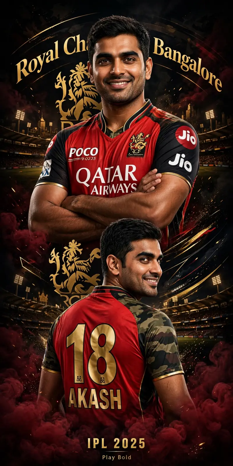 IPL RCB Jersey Poster Prompt
