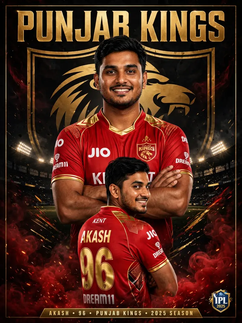 IPL Punjab Kings Jersey Poster Prompt