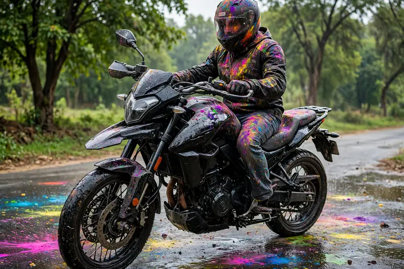 Holi Colors Vehicle Photo Prompt