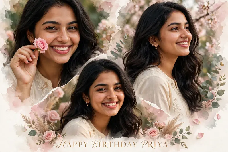 Happy Birthday Collage Portrait Prompt