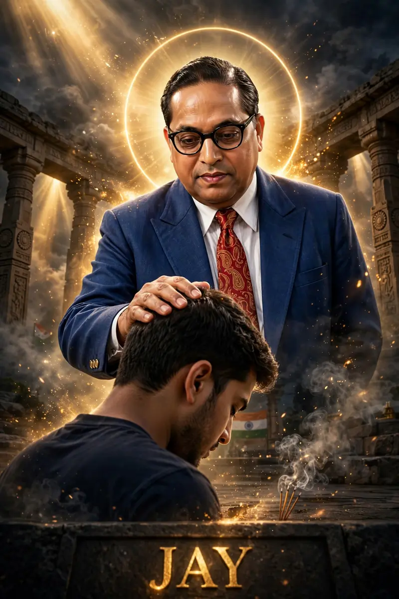 Photo With Babasaheb Ambedkar Blessing Prompt
