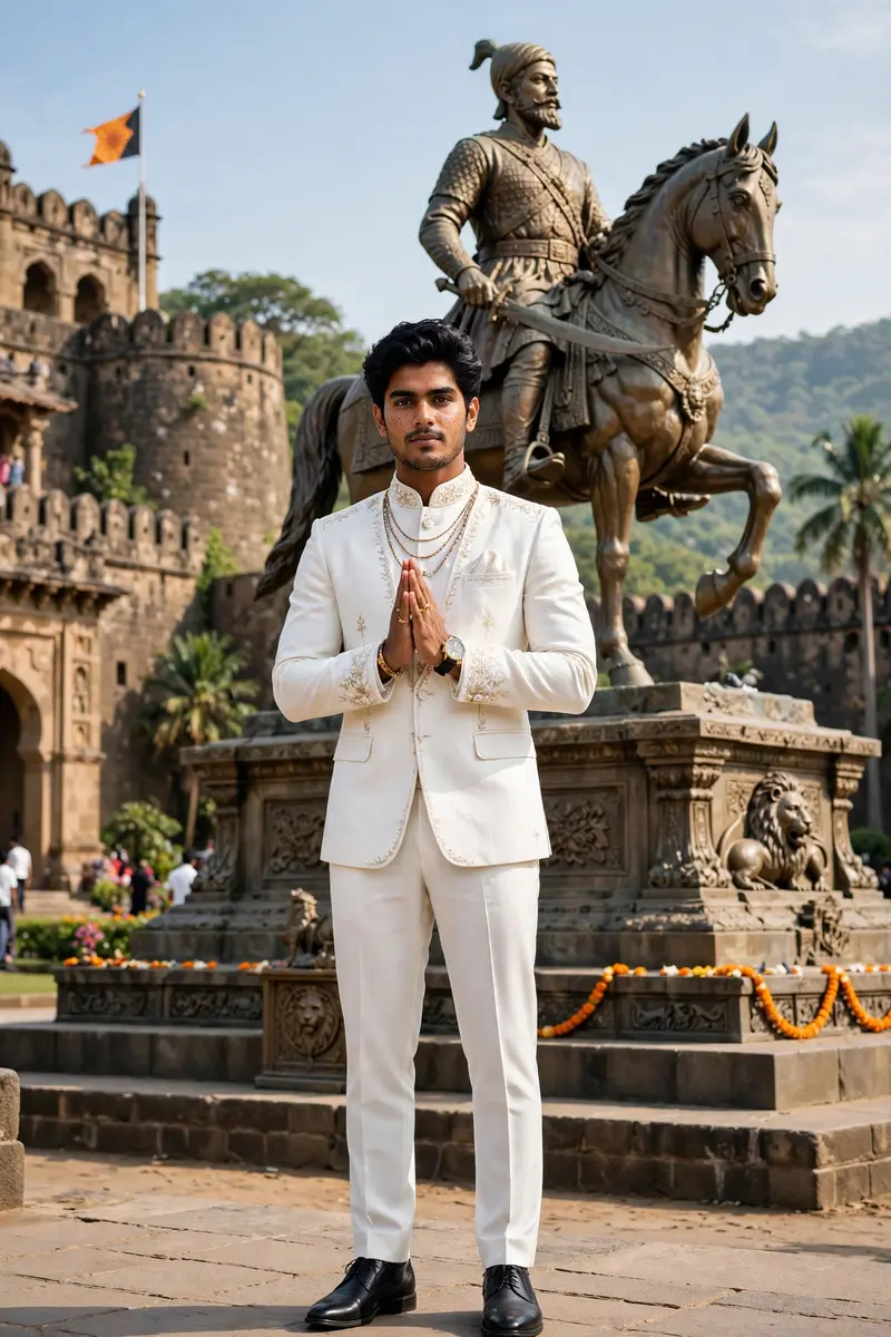 Photo With Chhatrapati Shivaji Maharaj Prompt
