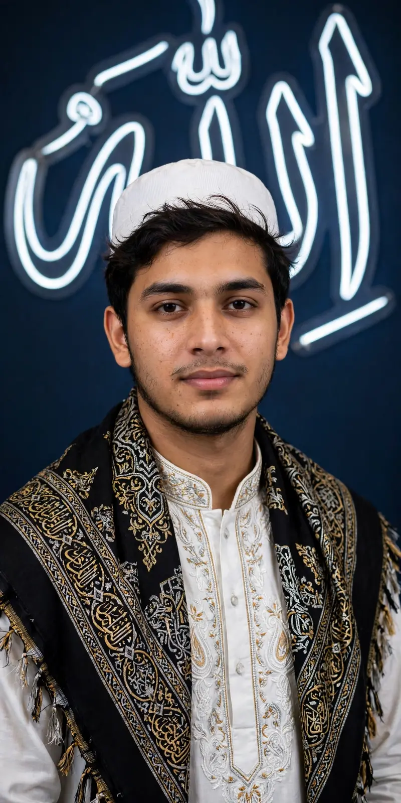 Royal Islamic Studio Kurta Portrait Prompt