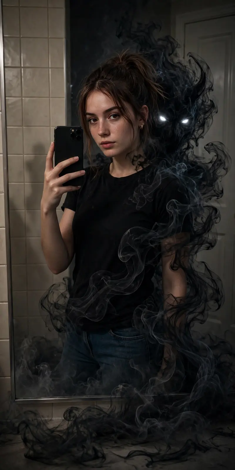 Horror Ghost Demon Mirror Selfie Prompt