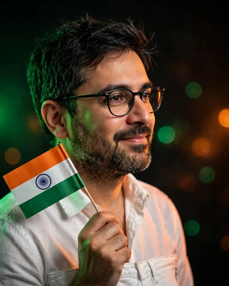 Republic Day Small Flag Portrait Prompt