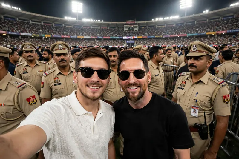 Selfie With Messi Crowd Photo Prompt