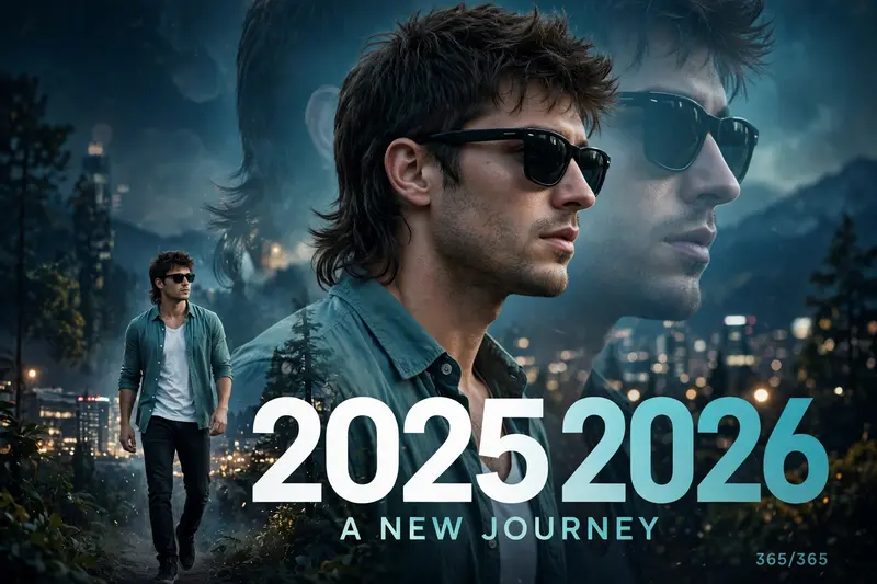 New Year 2026 Double-Exposure Greeting Prompt