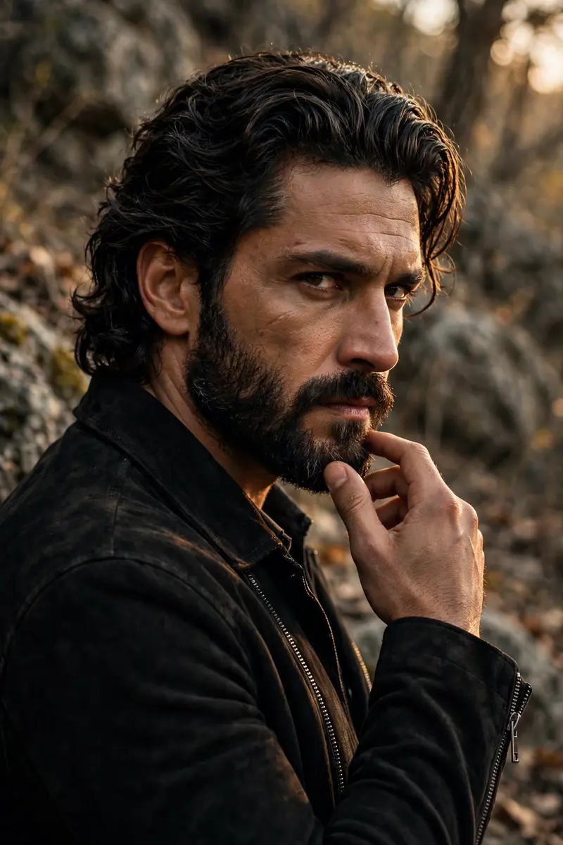 Rugged Confident Man Outdoor Portrait