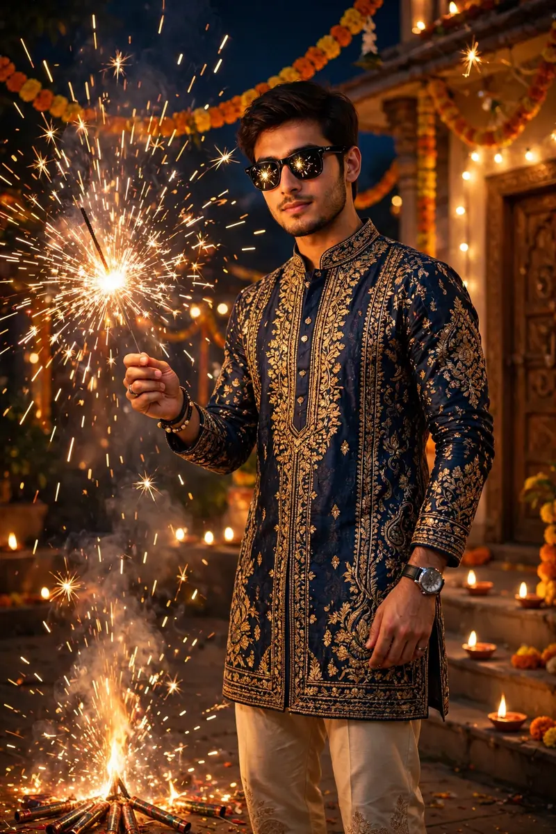 Diwali Fireworks Lighting Photo Prompt