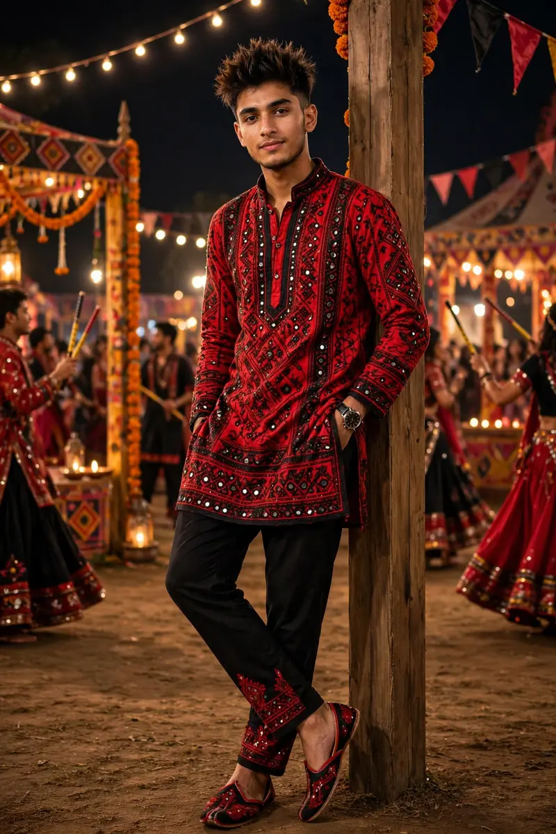 Navratri Dandiya Dress Boy Portrait Prompt