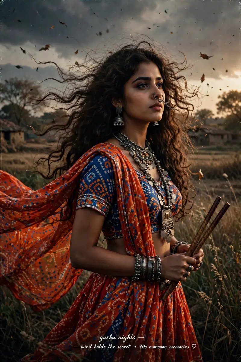 Navratri Garba Dress Aesthetic Prompt