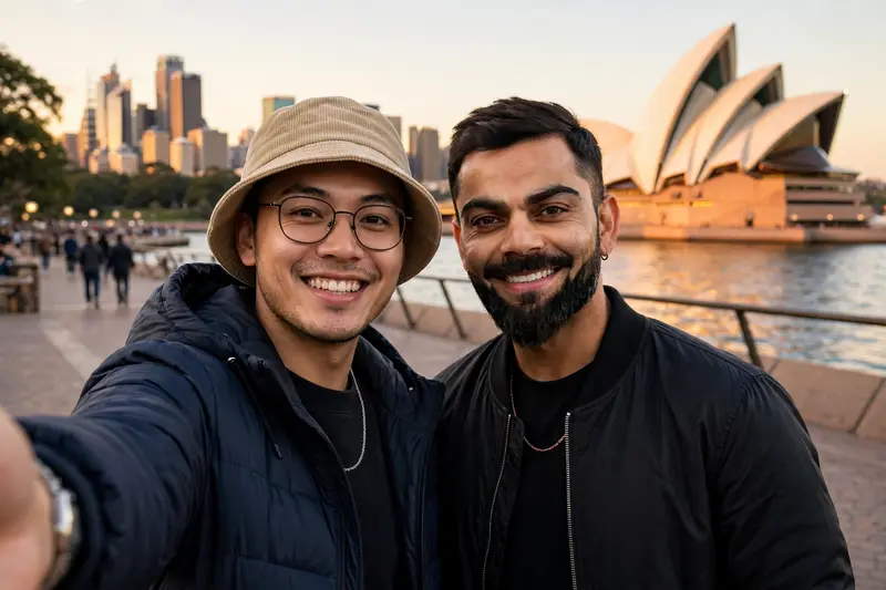 Selfie With Virat Kohli Sydney Prompt