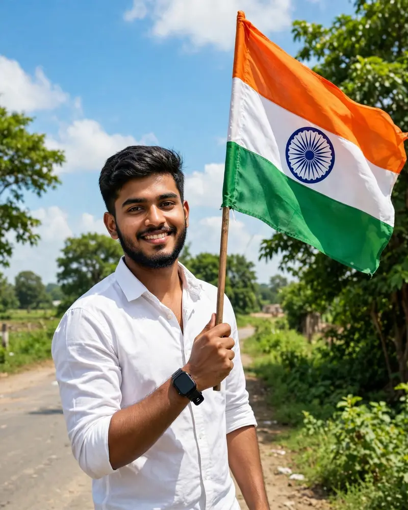 Independence Day Flag Wave Portrait Prompt