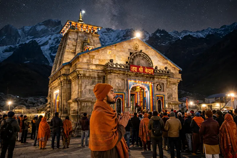 Mahadev Kedarnath Night Temple Prompt