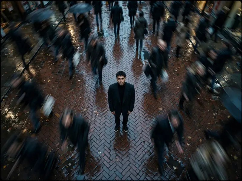 Overhead City Sidewalk Blazer Shot Prompt