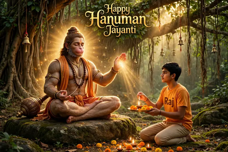 Hanuman Blessing Boy Name Photo Prompt