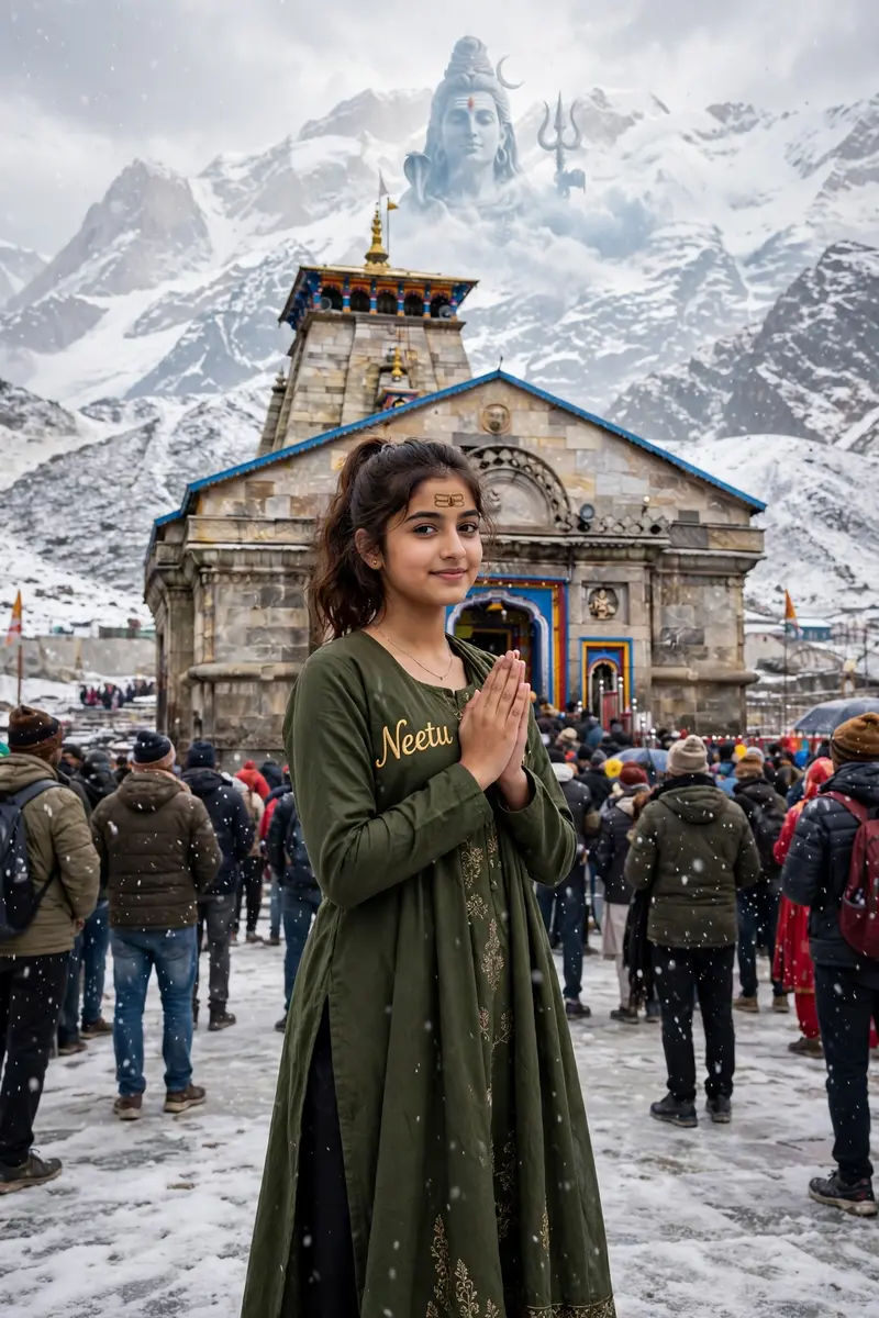 Mahashivratri Kedarnath Girl Portrait Prompt