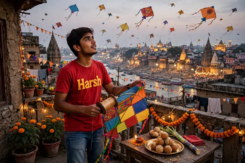 Makar Sankranti 3D Kite Boy Prompt