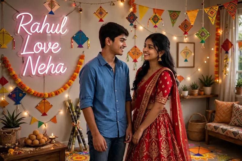 Makar Sankranti 3D Couple Room Prompt
